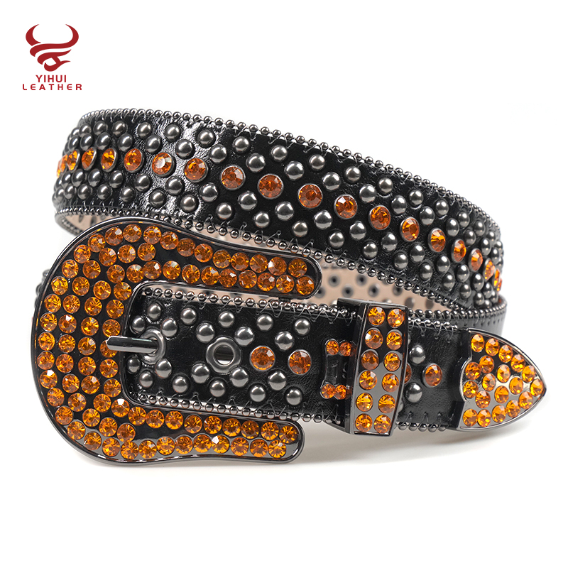 Orange Strap With Silver & Orange Rhinestone Belt – Rhinestone